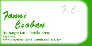 fanni csoban business card